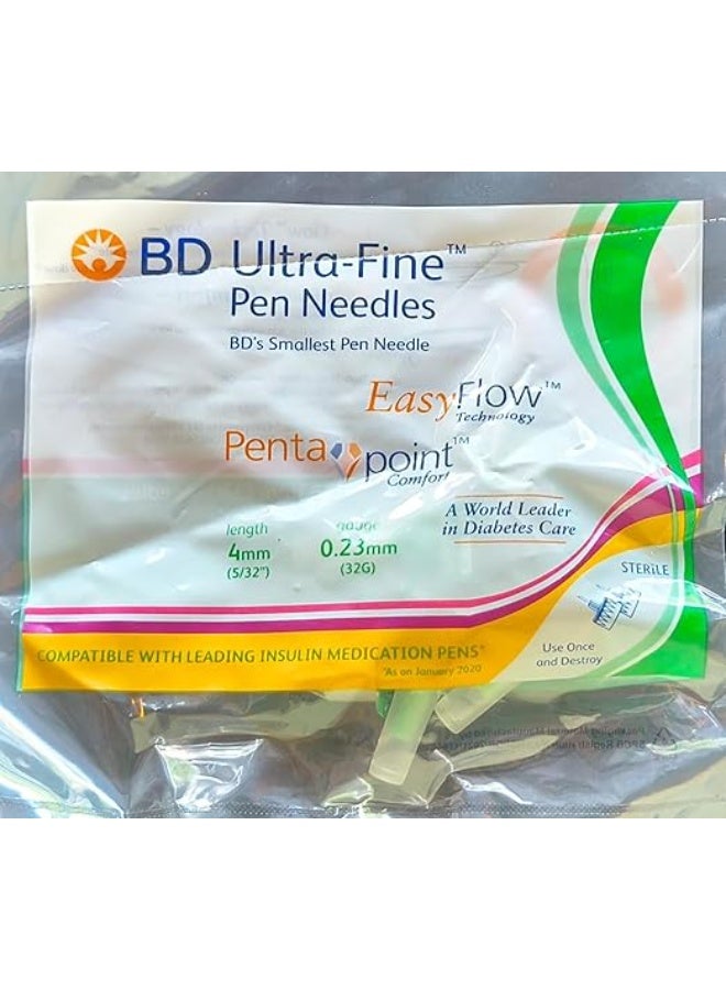 BD B&D Ultra-Fine Pen Needles 50 Count (32G X 4Mm) - Image 2